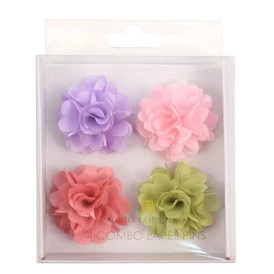 4 flower lapel pins/Mini Bouquet Clutch Back Lapel Pin - Image 1 of 4