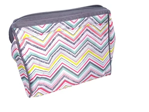 Thirty One Lined Makeup Cosmetics Bag Travel Party Punch - Picture 1 of 9
