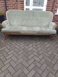Vintage Ercol Jubilee 3 Seater Sofa Settee Original Cushions Can Deliver