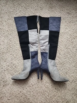 RIALTO женщин синий Colorblock карпио миндаля носок Stiletto молнии платье ботинки 10 M - Изображение 1 из 4