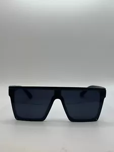 MENS Black Flat Top OG Motorcycle Style Sunglass New Super Dark Lens Sunglasses - Picture 1 of 9
