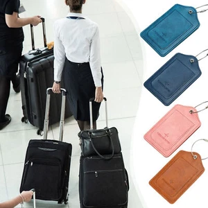 Luggage Tags PU Leather Bag Tags Travel Accessories Waterproof Travel economical - Picture 1 of 5