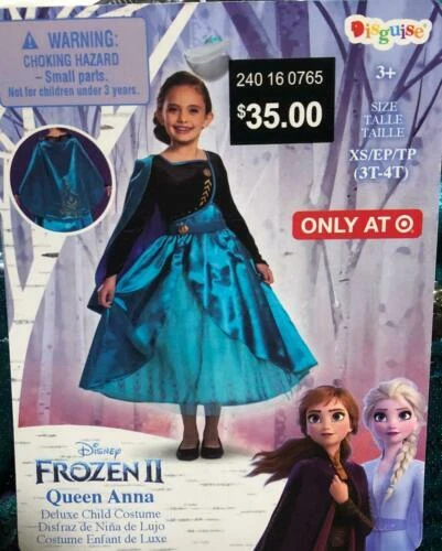 Nuevo con etiquetas Disfraz Disney Frozen II Reina Anna Deluxe Niñas Talla S 4-6X Foto 1 de 1