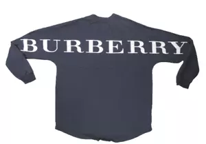 Burberry London Mens Sweater S Navy Logo Spellout Allover Graphic - Bild 1 von 7