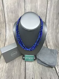 Jay King Sterling Silver 3Strand Lapis Bead Necklace - Picture 1 of 10