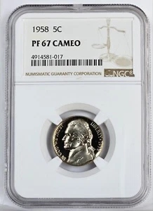1958 PROOF JEFFERSON NICKEL *** NGC PF-67 CAMEO - Picture 1 of 2