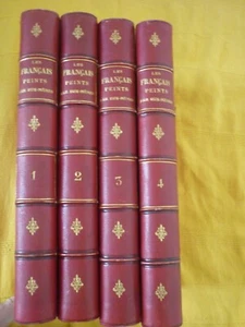 LES FRANCAIS PEINTS PAR EUX MEMES 1876 4 vol. Reliés cuir, TBE, Gavarni, daumier - Picture 1 of 17