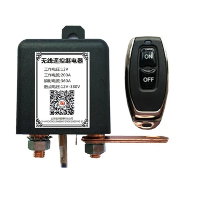Car Battery Safety Kill Cut-off Switch 200A Industrial Relay w/Wireless Remote - Image 1 of 4