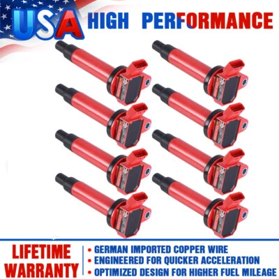 8PCS Ignition Coil For Lexus Toyota 4Runner Tundra 2001-2009 4.7L V8 90919-02230 - Image 1 of 4