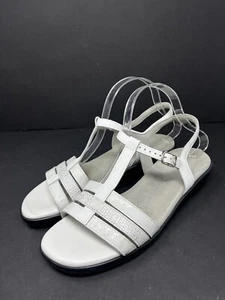 SAS Capri T-Strap Tripad Comfort Sandals Size 10 M White Leather Made In USA - Picture 1 of 8