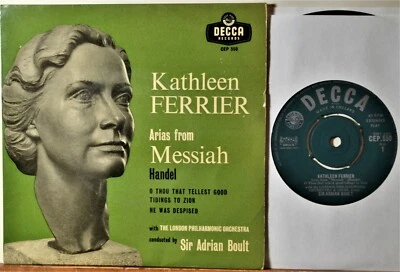 Kathleen Ferrier Arias from Handel Messiah Sir Adrian Boult EP 45 7" Vinyl EX - Image 1 of 3