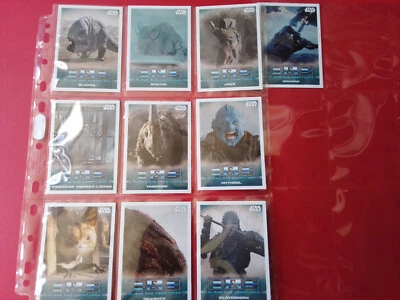 STAR WARS Mandalorian Topps set complet Aliens et Creatures lot de 10 cartes - Photo 1/3