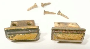 Vintage ATWATER-KENT / BUNDESSCHRANK TEIL: 2 MESSING TÜRKNÖPFE mit ORIGINALSCHRAUBEN - Bild 1 von 2