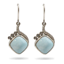 Marahlago Sterling Silver Earrings Larimar Stone Drop Ladies Jewellery Sapphire