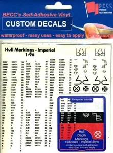 BECC Black 1:96 Imperial Depth Hull Waterline Markings – Decals For Model Boats - Picture 1 of 1