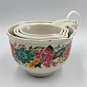 Juego de 4 tazas medidoras de anidación floral recuerdo mujer pionera melamina - Imagen 1 de 7
