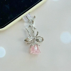 1 Piece Pink Flower Phone Dust Plug Hanging Pendant For Phone/Samsung/Type-C - Photo 1/10