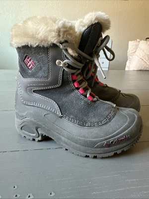 BOTAS Columbia Youth Girl's Arctic Trip Omni Heat neve inverno tamanho 1 cinza/rosa - Imagem 1 de 4