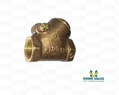 3/4" BRONZE 125 / 200  THREADED Y-PATTERN SWING CHECK VALVE - Image 1 of 4