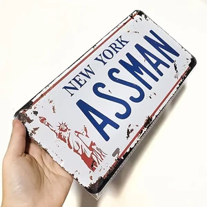 ASSMAN Distressed Cosmo Kramer Seinfeld Metal License Number Plate FREE POST - Picture 1 of 11