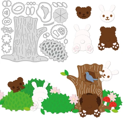 Carbon Stahl Stanzschablone Baum Tier Muster Scrapbooking Embossing - Bild 1 von 4