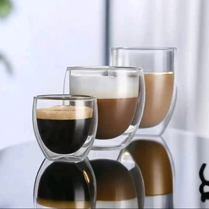 3 er Set Doppelwandige Hochborosilikat-GlasIsoliert 80ml 250ml 350ml - Bild 1 von 6