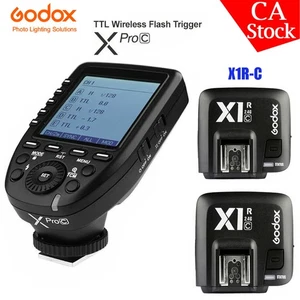 US Godox XPro-C 2.4G TTL Wireless Flash Trigger+2*X1R-C Receiver Fr Canon Camera - Picture 1 of 12