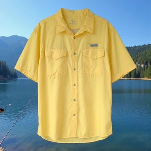 Field & Stream gelbes kurzärmliges Outdoorhemd Large Angeln Wandern Gorpcore - Bild 1 von 7
