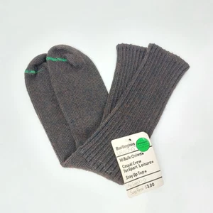 Neu aus altem Lagerbestand Vintage Burlington Herrensocken "LIFE/LONG" Crew Stay Up Top Größe 10-13 braun - Bild 1 von 5