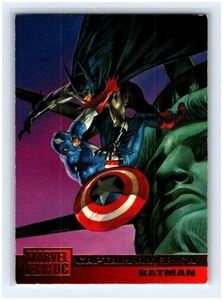 Tarjeta coleccionable 1995 Fleer DC versus Marvel #91 Capitán América Batman Rival Skybox - Imagen 1 de 3
