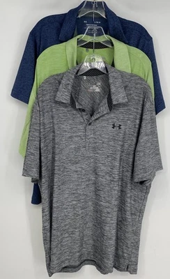 Under Armour Hombres Azul Gris Verde Brezo Ropa Activa Polos Talla L Lote de 3 Foto 1 de 4