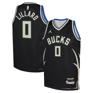 NEU Nike Jordan Milwaukee Bucks Damian Lillard schwarz Swingman Trikot-schwarz - Bild 1 von 7