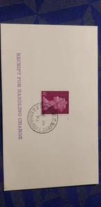 Great Britain Philatelic Bureau Receipt Card Idata60. - Picture 1 of 2