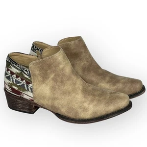 Roper Womens Aztec Western Ankle Booties Size 8.5 Embroidered Southwest NWT - Picture 1 of 11