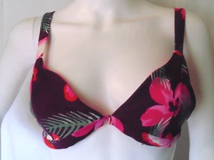 Top de bikini Rue Bleu traje de baño talla mediana M rosa correa ajustable floral playa - Imagen 1 de 6