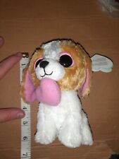 Ty Beanie Boos Cookie the Dog Valentines Edition Pink Heart Soft Plush Toy 6”