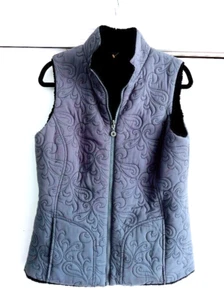 Wende-Steppjacke grau gesteppt oder schwarz Kunstfell & Fronttaschen Gr. M - Bild 1 von 13