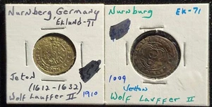 2, Messing Wolf Lauffer II, 1612-1632 Nürnberg Germany. Siehe Fotos. Unser H2253 - Bild 1 von 8