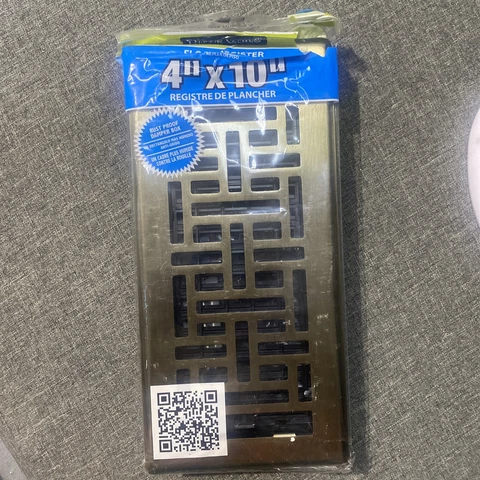 Decor Grates AJH410-A Oriental Floor Register, 4x10 Inches, Antique Brass New Cover