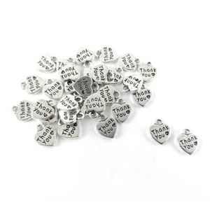 Metal Alloy Thank You Charms Antique Silver 12mm Pack Of 30 - Picture 1 of 1