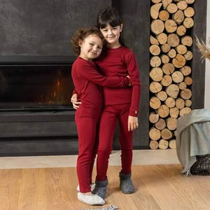 Kids' 250 Long Sleeve & Bottom 2-Piece Royal Cherry - Picture 1 of 10