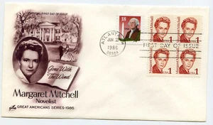 2168 Margaret Mitchell, ArtCraft, block of 4, FDC - Picture 1 of 1