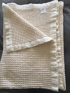 2x Laura Ashley waffle throw bedspread blanket cotton cream 178 x 130cm - Picture 1 of 5