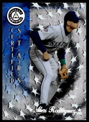 1997 Pinnacle Totally Certified CERTIFIED STARS  Blue Alex Rodriguez /1999 - Image 1 of 2