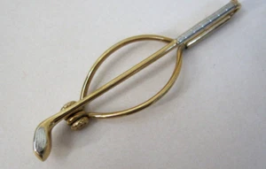 Antique/Vintage SWANK Gold Plated Golf Club Tie Clip - Picture 1 of 4