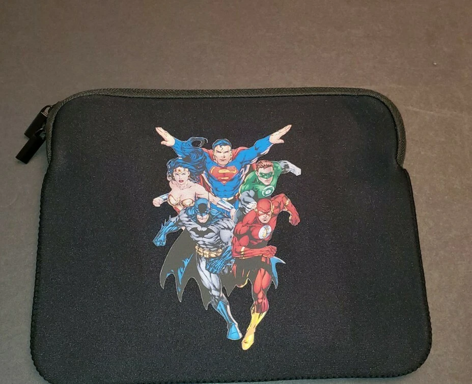 SuperMan Justice League Zippered Tablet Sleeve Neoprene 9" Black  - Image 1 of 1