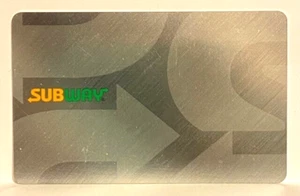 Subway Restaurant Sandwiches Brushed Silver Chrome Look 2018 Gift Card - Picture 1 of 1