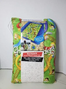 Hasbro Backpack Chutes&Ladders Beach Towel Game Set - NIP - Picture 1 of 2