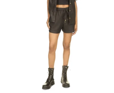 MICHAEL Michael Kors High-Rise Chambray Camp Shorts MSRP $98 - Image 1 of 4