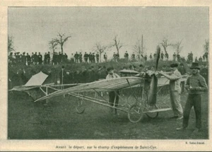 Publicité ancienne avion champ d'expériences Saint-Cyr 1909 issue de magazine - Picture 1 of 1
